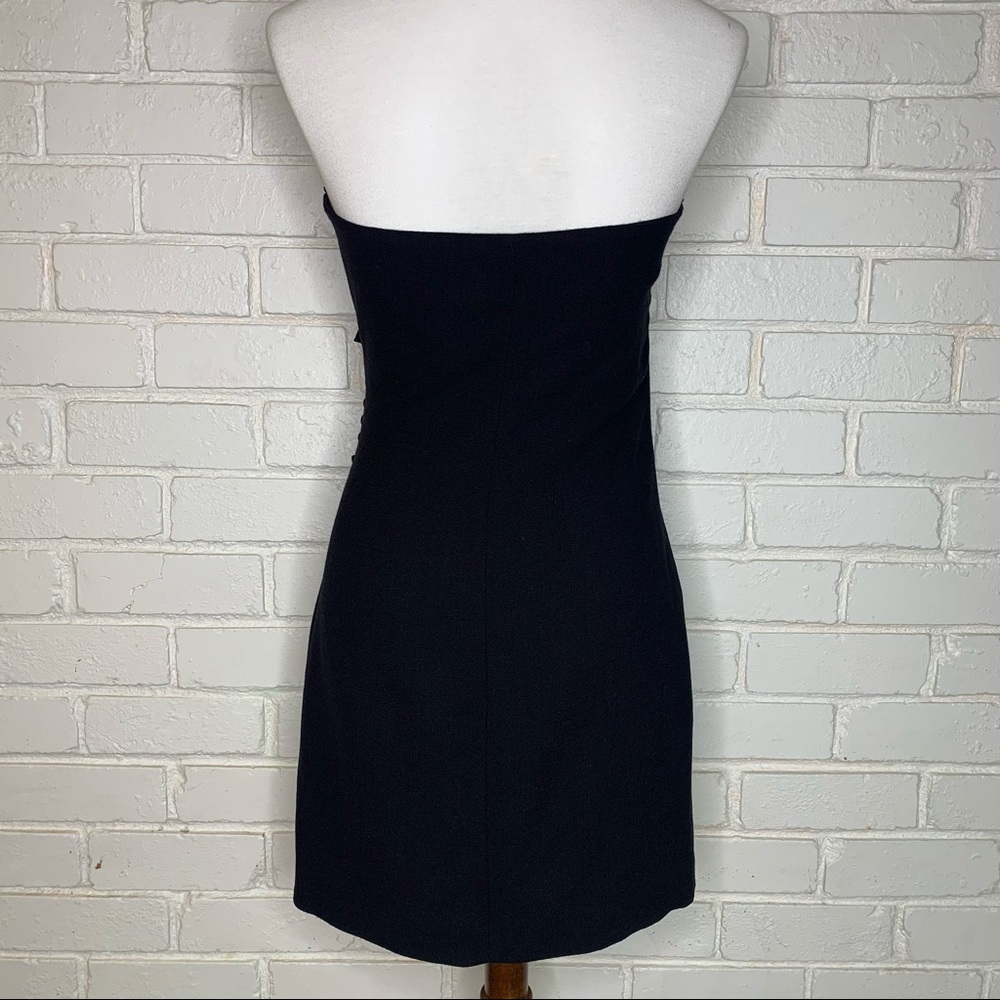 Paul & Joe's Strapless Black Wool Crepe Cocktail Mini Sweetheart Dress Women 6 - Picture 6 of 14
